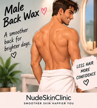 An illustrated man seen from behind, smooth back and shoulders