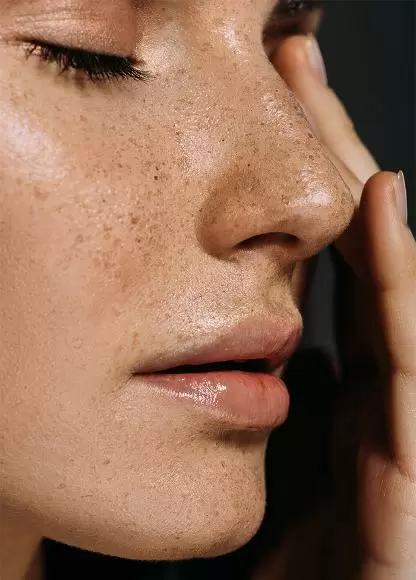 Close-up of clear, healthy skin
